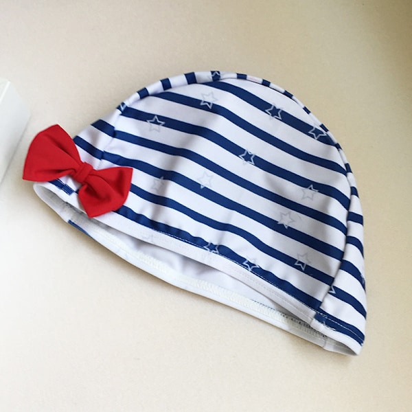 Pigebadedragt Baby Pige Spædbørn Børn 1-3-4 År Gammel Heldragt Marineblå Stribet Lille Prinsesse Badedragt Blue striped XINGX 4T（85-95CM）