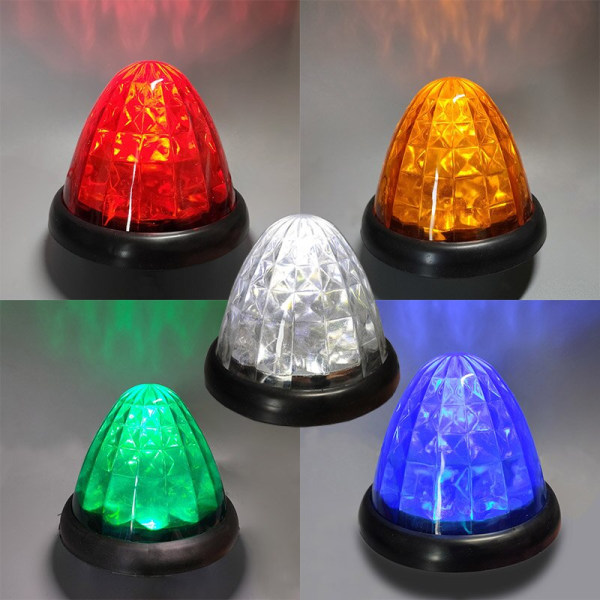 24V 16LED Bil Nødlys konisk Baklys Blinklys Lampe Varsellys Baklyspærer For RV lastebil markeringslys Green