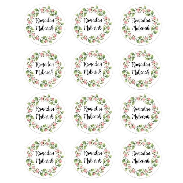 24/48 kpl EID Mubarak -koristetarroja Ramadan Mubarak -koristeet Islamilainen muslimifestivaali Suosikkilahjat Etiketit HAJJ Ramadan Kareem H 24pcs