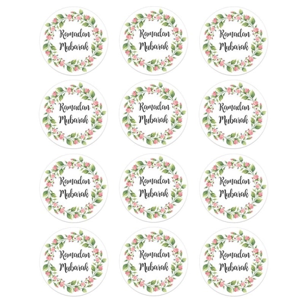 24/48 st EID Mubarak Decor Stickers Ramadan Mubarak Dekoration Islam Muslim Festival Favor Gift Etiketter HAJJ Ramadan Kareem K 48pcs