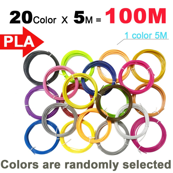10/20 rullar 10M diameter PLA-filament för 3D-penna utskriftsmaterial 1,75 mm 200M Ingen lukt Säkerhet Plastpåfyllning för 3D-skrivare Penna PLA-5Meter-30Color As photo