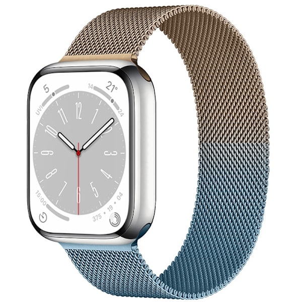 Klockarmband för Apple Watch iWatch 38/40/41mm Retro guld + mjuk blå Retro guld blå