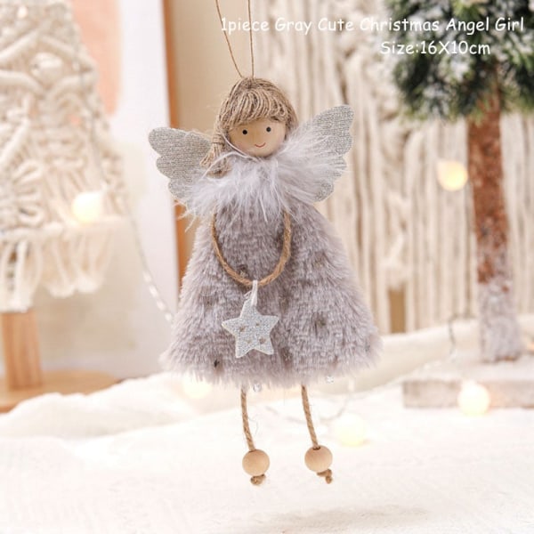 2023 Julgran Hänge Ornament 2023 Nyårspresenter Jul Ängel Dockor Juldekoration för Hemmet Natal Noel Deco 336--Pink Angel