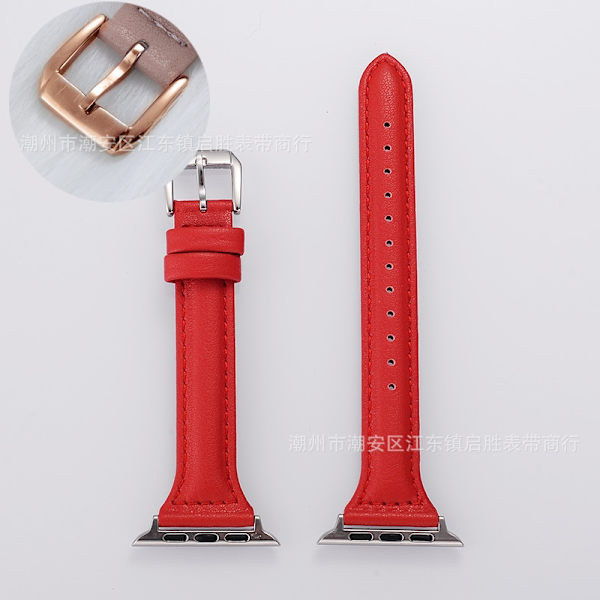 Urrem til Apple Watch iWatch Interface 42/44/45/49mm Rød PG Slank Talje - Rosaguld Spænde