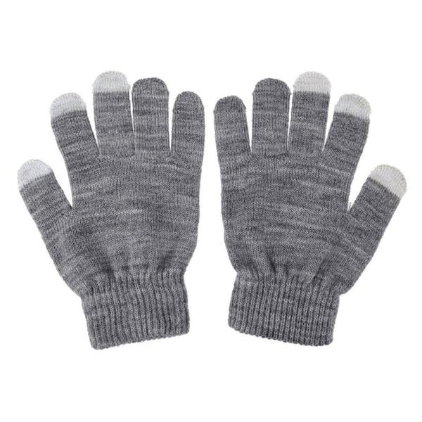 1 Par Unisex Vintervarma Kapacitiva Stickhandskar Mjuka Bekväma Handvärmare för Pekskärm Smart Telefon Ny Gray One Size