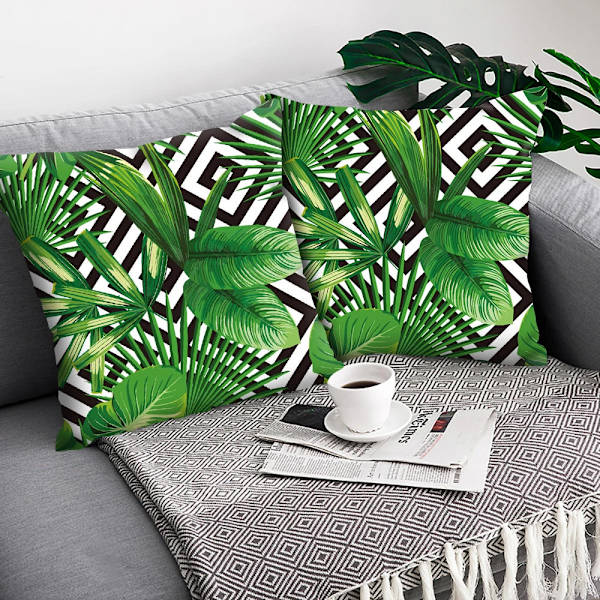 Blomster Putetrekk dekorativ pute Tropisk plante papegøye putetrekk dekorativt putetrekk for sofa Putetrekk 45x45cm BZZD1T100