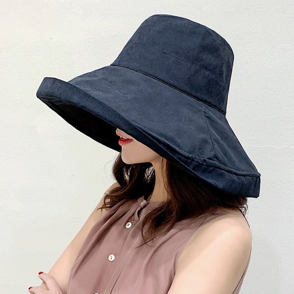 K34 Damhatt Bucket hat Mode Panama Anti-UV Sommarhatt Stor brättad hatt Dubbelsidig fiskarehatt Solskydd Solskydd K34-Pink-leaf 56-58CM