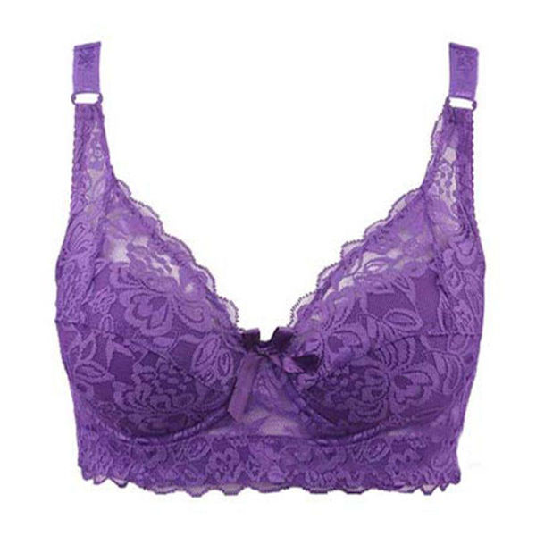 Spets-BH för kvinnor Push Up Sexiga BH:ar för kvinnor Stor Storlek Ultratunn Underkläder Intimates C D White 42C