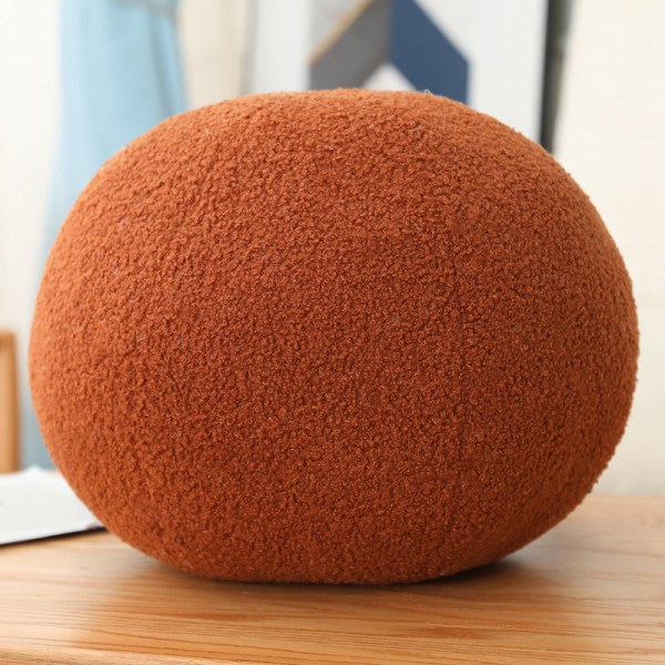 Blommönstrad Prydnadskudde Soffkudde Hem Mjuk Sfärisk Plyschdocka Gåva Brown Ball Picture size