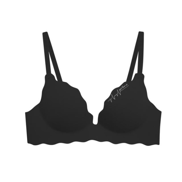 Sömlös Kvinnor Sexig Push Up BH Ice Silk BH ABC Cup Underkläder Underkläder för Dam Andas BH 32-38 Bralette Black 34