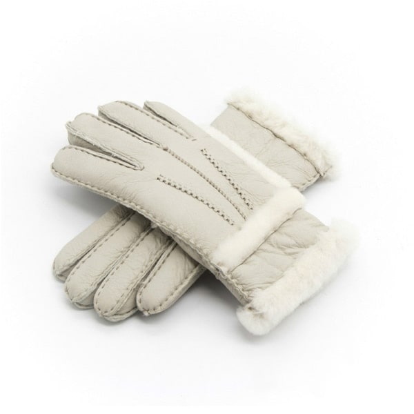 100 % fårskinn vintervantehandskar för kvinnor män äkta kashmirpäls varma handskar dam helfinger äkta läder PK one size