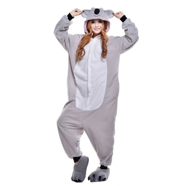 Män Kvinnor Kigurumi Onesie Pyjamas Unisex Animal Cosplay Kostym För Halloween Party Grey XS