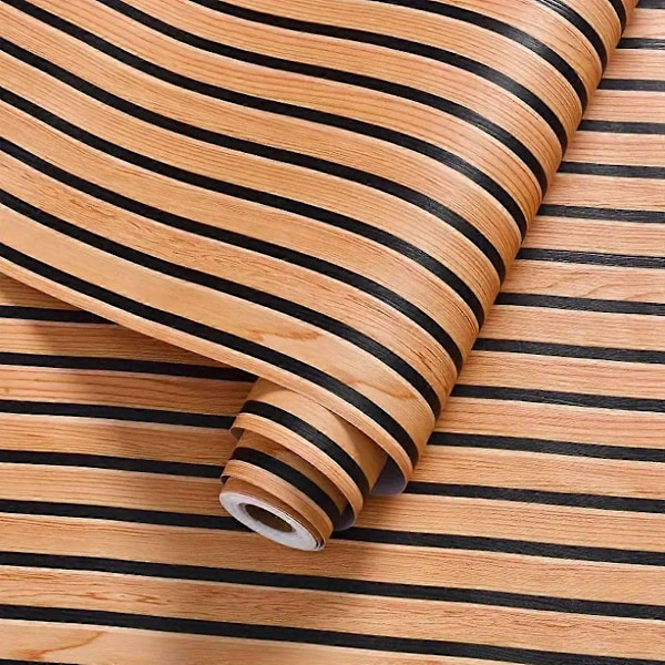 Puusäleikkö Kuori ja Liimaa Tapetti Itseliimautuva Irrotettava Puujäljitelmä Kontaktimuovi 3D-efekti Seinäpaperi Seinäpäällysteisiin Takkaan Huonekaluihin Pöytään Ca