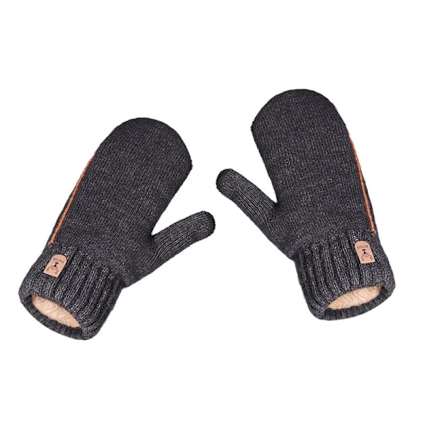 Talviset kaksikerroksiset plus velvet -paksuuntavat miesten käsineet opiskelijalle ulkoiluun pyöräilyyn lämpimät ja kylmänkestävät kokosormikäsineet Dark grey One Size