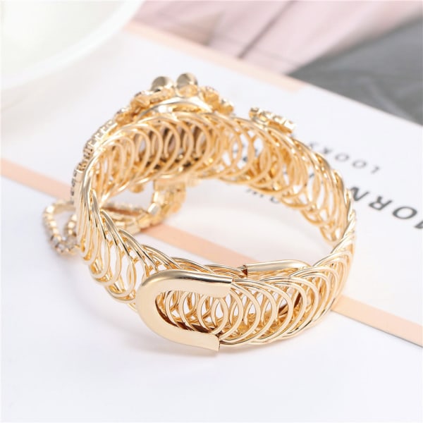 Dame Diamantbesat Elegant Quartz Ur Moderigtigt Alloy Armbåndsur til Kvinder Blue