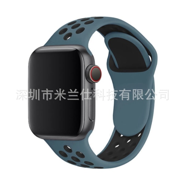 Kellon ranneke Apple Watch iWatch 38/40/41/42mm - S10 pidennetty koko ML koodi 28 vihreä sulka mustalla