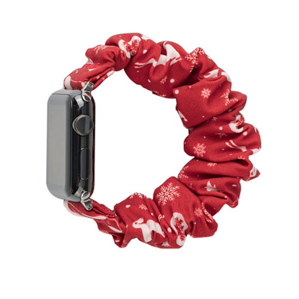 Kellon ranneke Apple Watch iWatch 38/40/41mm pienelle koolle, nude, punainen pohja, joulu
