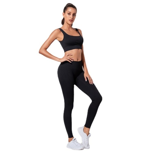 Yoga Set Träningskläder För Kvinnor Fitness Kläder Långärmad Yoga Dräkt Black G L
