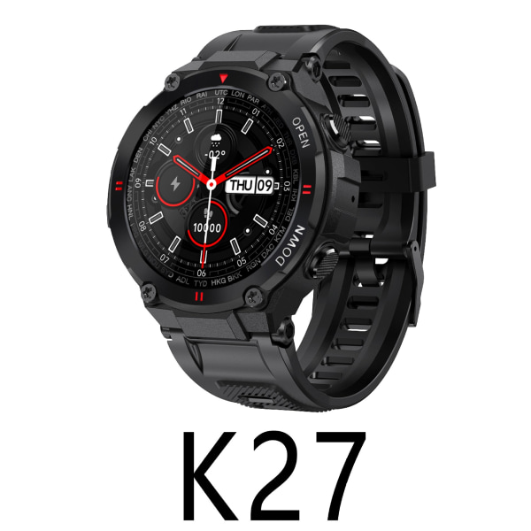 Smart Armband K22k27 Ring Puls Blodtryck Oxygen Sport Vattentät Bluetooth Smart Watch K27 Black