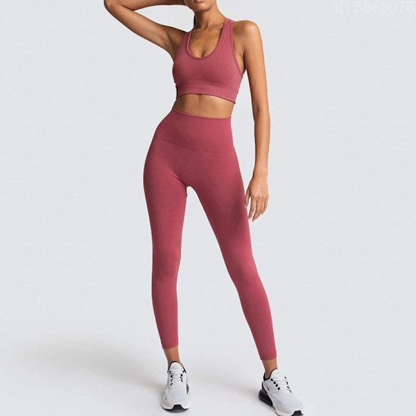 Joogasetit Naisten Leggingsit + Rintaliivit Nainen Kuntosalivaatteet Urheilupuvut 01Red Set M