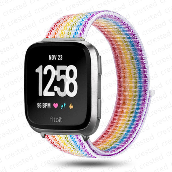 Rem til Fitbit Versa 2 rem correa Smartwatch udskiftning Urrem Nylon Loop Armbånd correa Fitbit Versa 2/Fitbit Libe rem Overseas Alaskan Blue