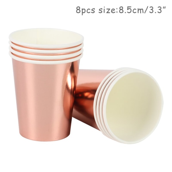 Rose Gold Party Engangsservice Tallerken Nummer Ballon Pige Fødselsdagsfest Bryllupsdekoration Voksen Fejring Baby Shower Dekoration 5pcs