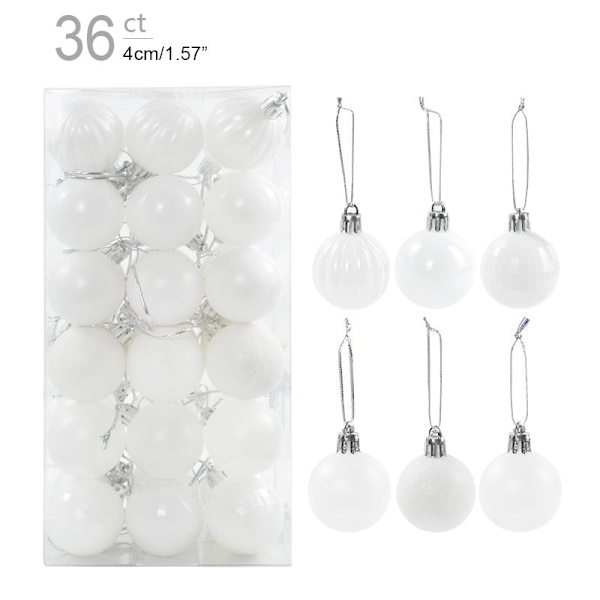 1 eske Julekuler Juletrepynt Julekule Xmas Hengende Treanheng Hjemmefestdekor 2023 Nyttårsgave Noel Navidad 6pcs 6cm-C as picture