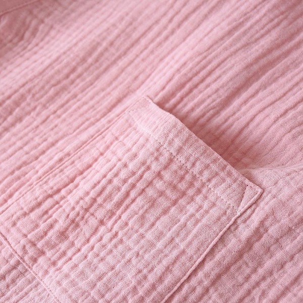 2023 Japansk Kimono Set 100% Bomull Pyjamas Tvådelad Par Yukata Lös Dam Träningsdräkt Ångbastu Hemset Pink M