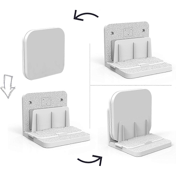 Dww-Blanc) Universellt väggfäste/omkopplare för TV och hubb/router/modem, kompatibelt med Apple TV, Sky Q Mini och andra väggfästen, installeras med