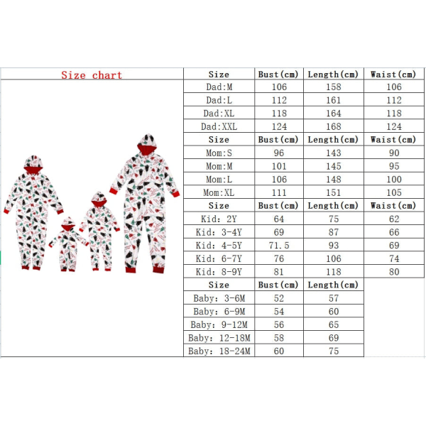 Julpyjamas Matchande familjepyjamas för vuxna barn Set Outfits Pyjamas Romper kostymer Red Father XXL