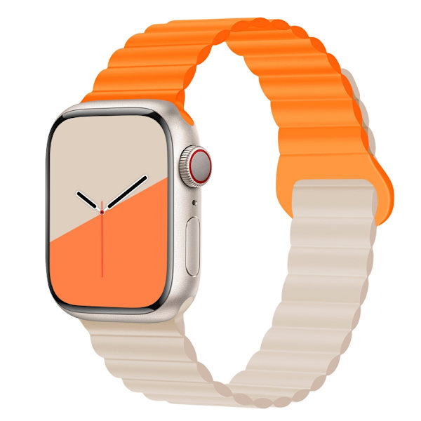 Kellon ranneke Apple Watch iWatch 42/44/45/49mm Oranssi Tähtivalolla