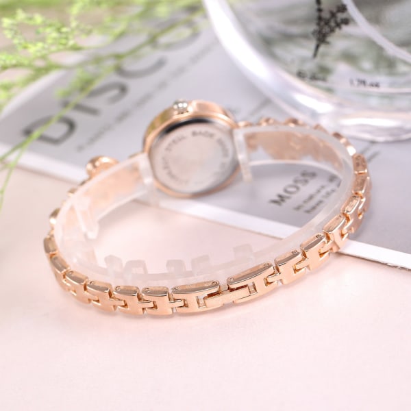 Women's Creative Love Full Diamond Quartz Set Watch Women's Quartz Watch Bits Rose Gold