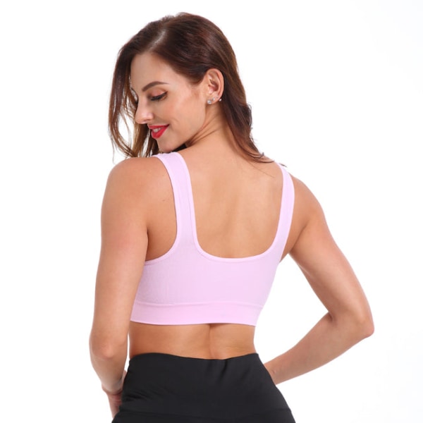 Yoga BH Sport Top Push Up Underkläder Sport BH Crop Fitness Sportkläder fashion apricot L