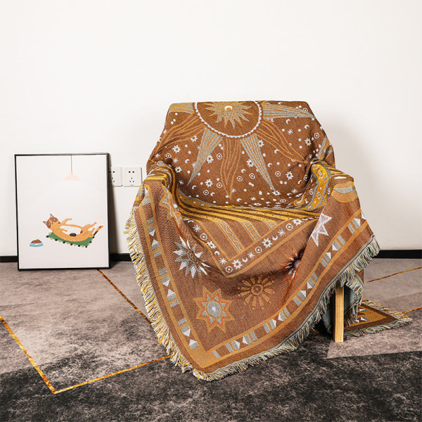Jacquard-kuvioinen kuvakudos ulkopiknikmatto boheemi chenille monitoiminen koristeellinen sohvanpäälliskangas No. 2 color series 160x220