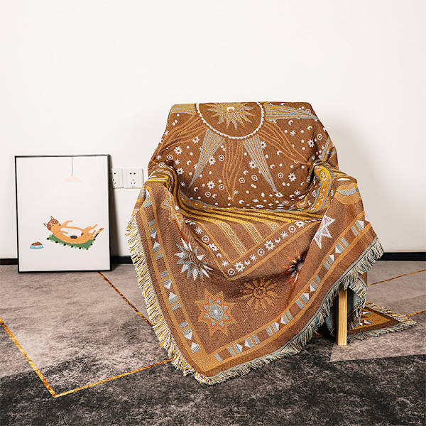 Jacquard Tapestry Utomhus Picknickmatta Bohemisk Chenille Multifunktionell Dekorativ Sofföverdrag No. 5 color 130x160