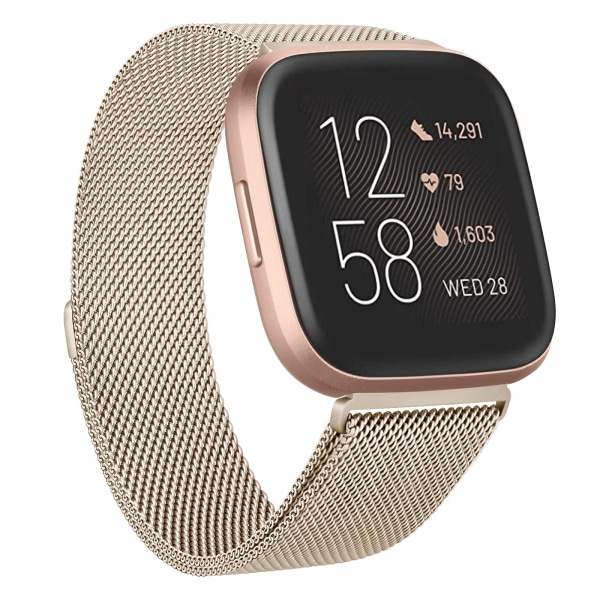 Metallrem för Fitbit Versa 2 Lite Sense Band Armband för Fitbit Versa 3 Handled Milanese Ersättningsarmband Klockarmband Gold for Versa Lite