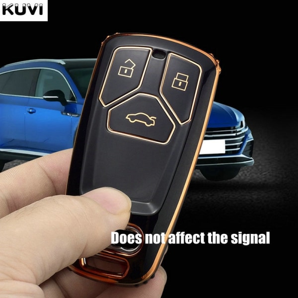 Fashion TPU-fodral Bil Fjärrkontroll Nyckelskydd Skal För A4 B9 A5 A6 8S 8W Q5 Q7 4M S4 S5 S7 TT TTS TFSI RS Protector Fob Keyless Red