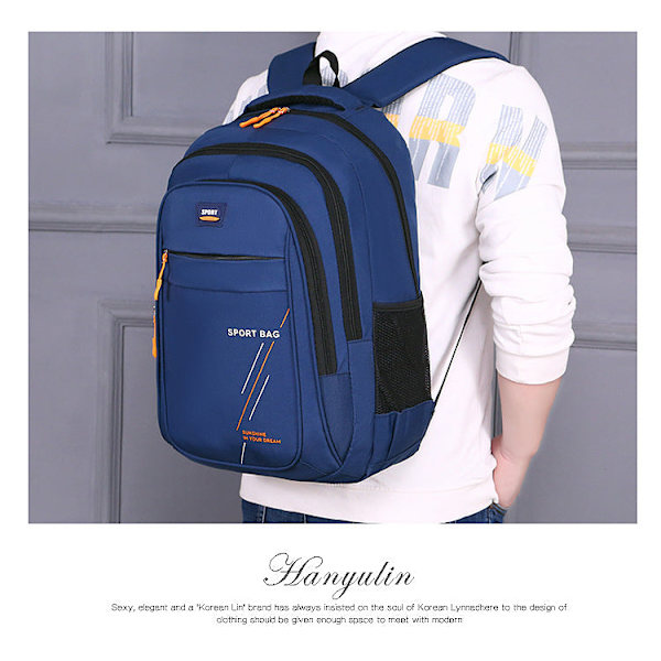 Outdoor Sport Swagger Bag Nylon Ryggsekk for Business Black