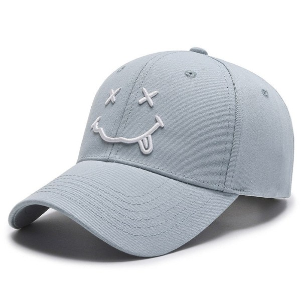 Baseballkepsar med broderat leende för damer Kpop Svart Bomull Justerbar Snapback Rolig Hip Hop Keps Höst Sol Pappa Hattar för Herr 04 Adjustable