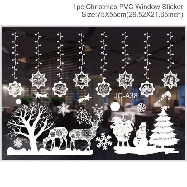 Jul Vägg Fönster Stickers God Jul Dekoration För Hem Julpynt Xmas Navidad Gåva Nyår 29