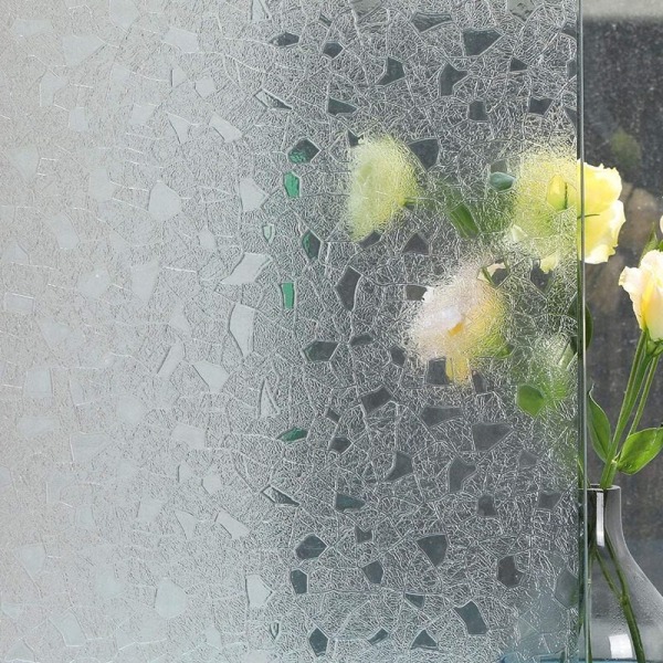Vinduesklistermærker Glas Klistermærke Anti-kig Privatlivsfilm Den Nye PET Elektrostatisk Glas Patch Vinduesfilm Selvklæbende Frostet cobblestone 60 cm x 100 cm