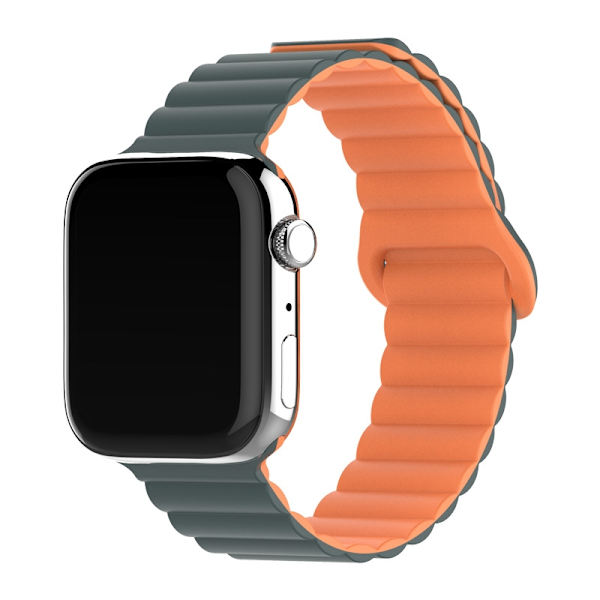 Kellon ranneke Apple Watch iWatchille S10-42mm 38/40/41mm oliivinvihreä oranssilla