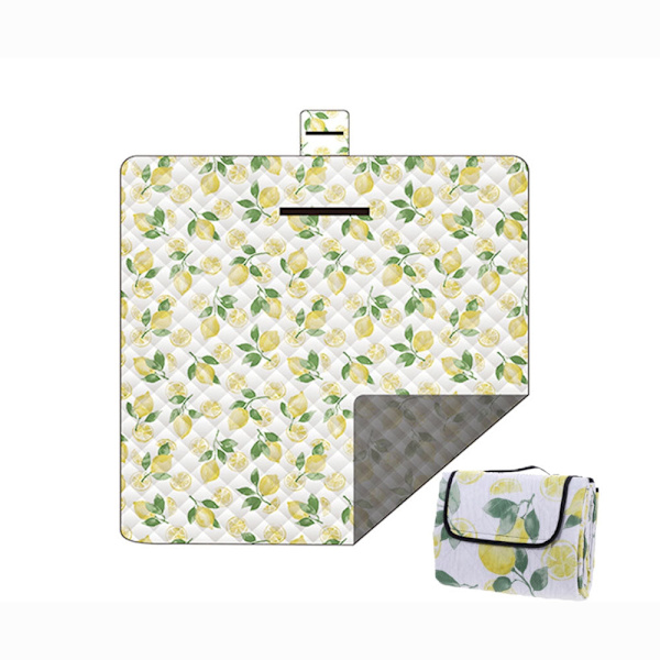 Utendørs Campingmatte Piknikpledd Vanntett Matte Maskinvaskbar Bærbar Reise Strandpledd Sammenleggbar Piknik Strandmatte 2*2M lemon