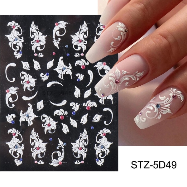 5D Halloween Nail Art klistermärken Spindelnät Skräckögon Ansikte Pumpa Nageldekaler Präglade Designs Reglage Folier Manikyr TRSTZ-5D STZ-5D36