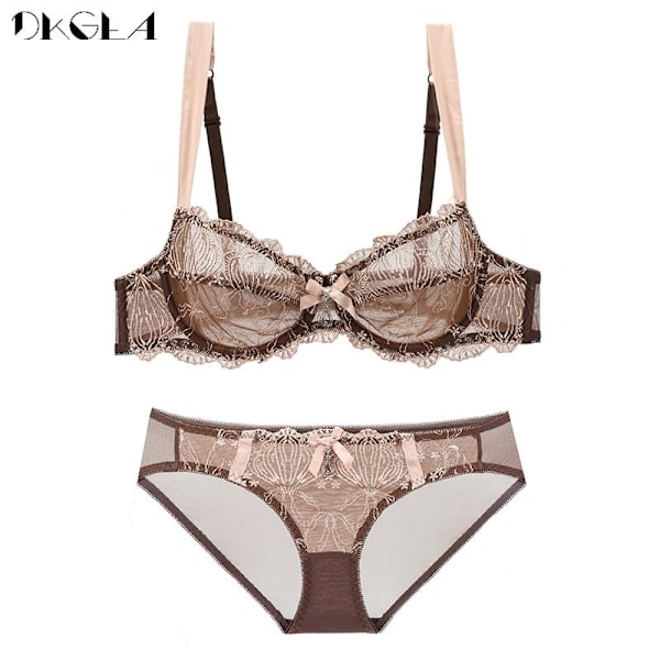 DKGEA Ultratynn Sexy BH Større Størrelse Dame Blonde Undertøysett Transparent Auburn 90d
