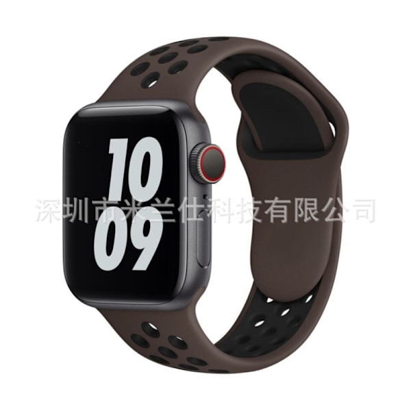 Urrem til Apple Watch iWatch 38/40/41/42mm-S10 Udvidet Størrelse ML Kode 44 Mineral Grå med Sort