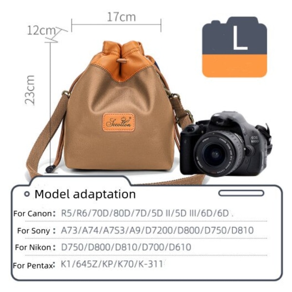 Skyddsväska för linsfotografering innerväska vattentät förvaringsväska för mikro-enkelkamera kameraryggsäck för instax mini 11 Large khaki 1