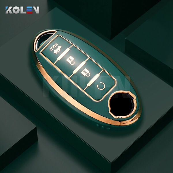 TPU Bil Fjernkontroll Nøkkelveske Deksel Skall For Nissan Qashqai X-Trail T31 T32 Juke J10 J11 Tiida Altima Pathfinder Kicks For Infiniti C Style Green