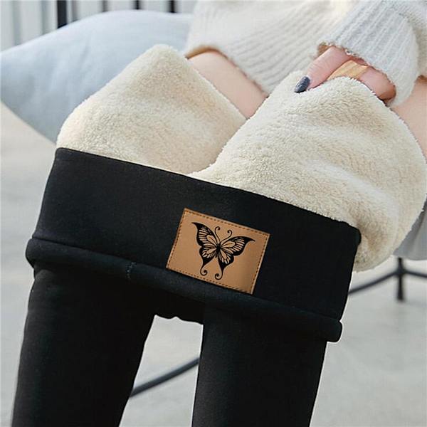 Talviset naisten leggingsit samettiset lämpimät housut korkeavyötäröiset leggingsit naisille yksiväriset leggingsit mukavat lämpimänä pitävät joustavat leggingsit Cat Black 4XL