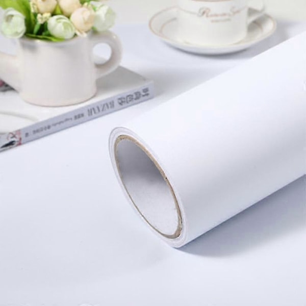 Självhäftande, vattentät och avtagbar vinyltapet Matt Vit 40cm x 1m Matt White 40cm x 1m